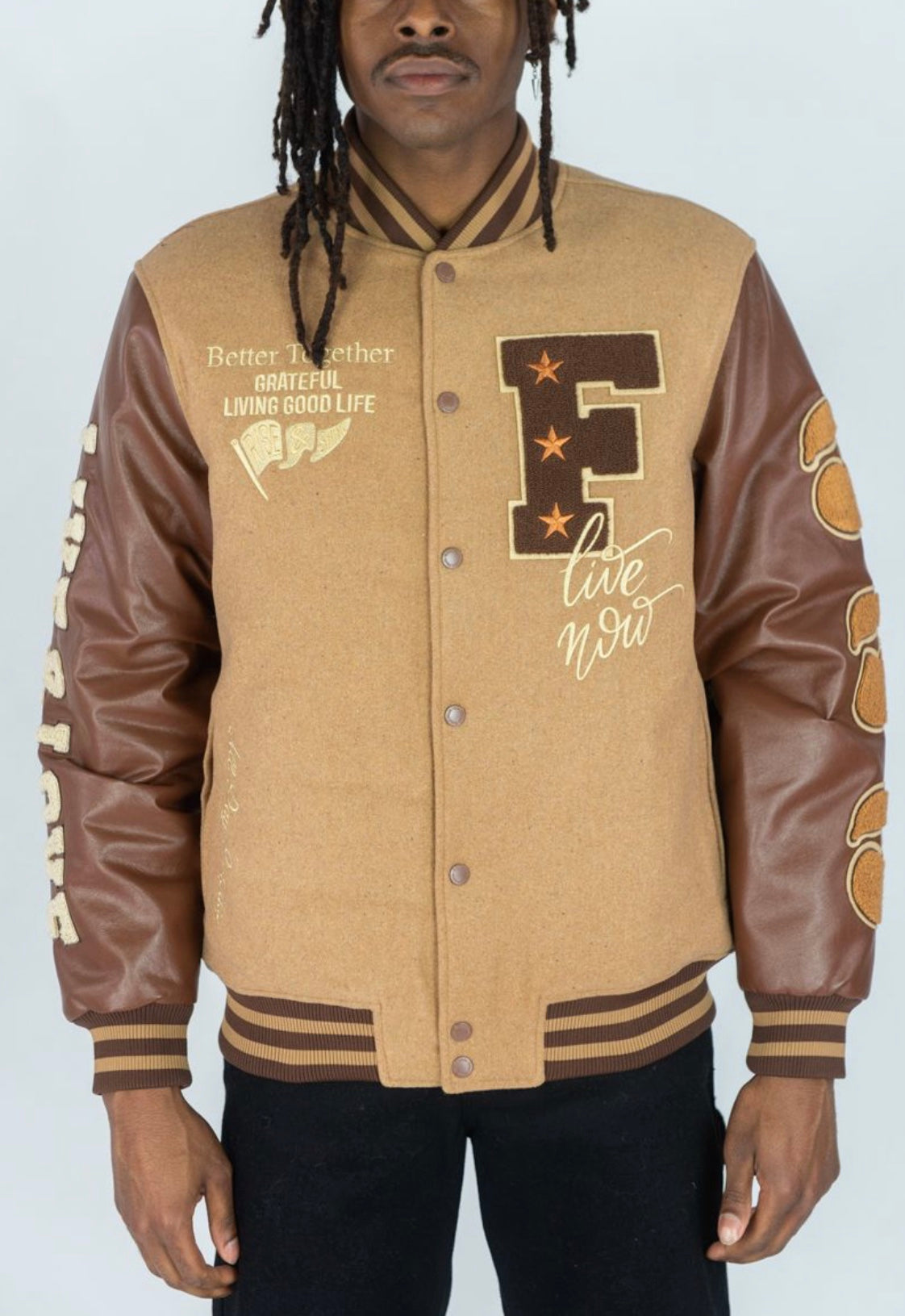 B&T LIVE & LOVE VARSITY JACKET