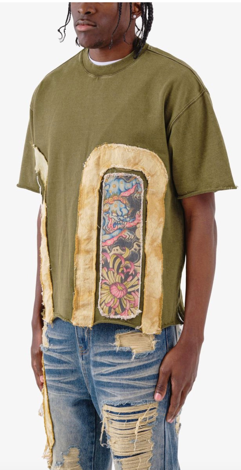 RIP & TEARS APPLIQUÉ TOP