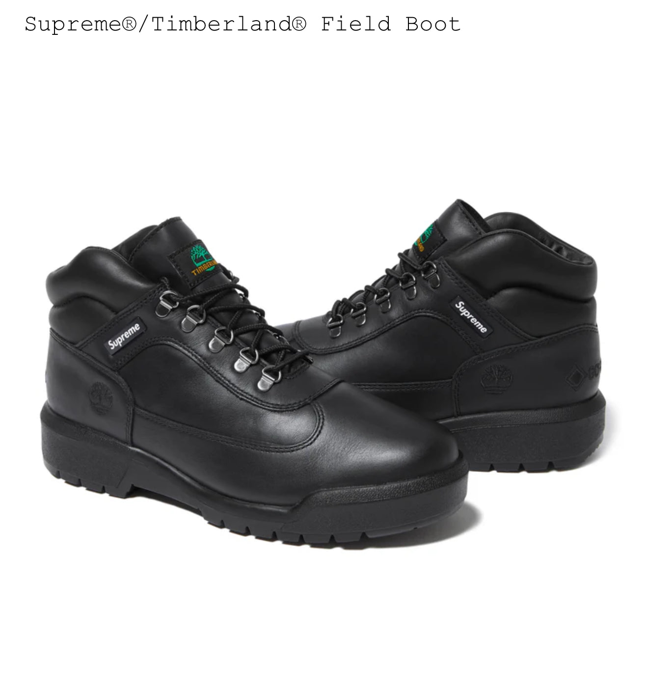 SUPREME X TIMBERLAND FIELD BOOT GORE-TEX BLACK