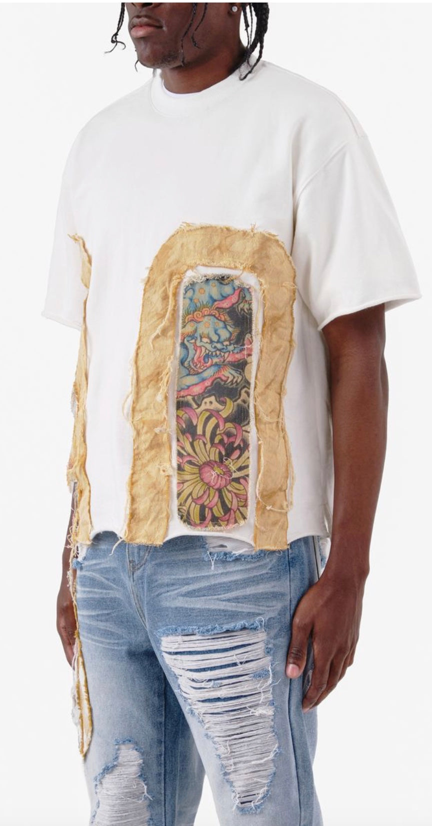 RIP & TEARS APPLIQUÉ TOP