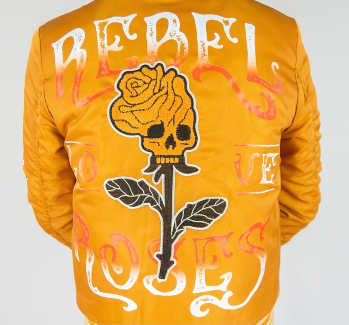 REBEL ROSES NYLON JACKET TIMBER