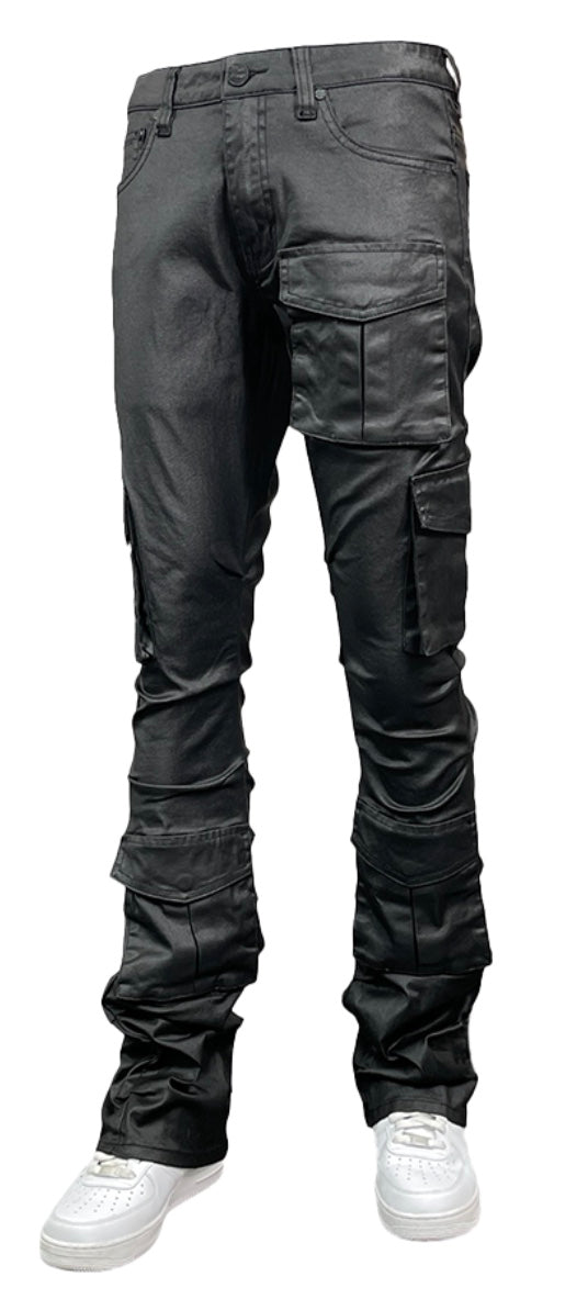 BLIND TRUST COATED DENIM STACK JEANS BLACK