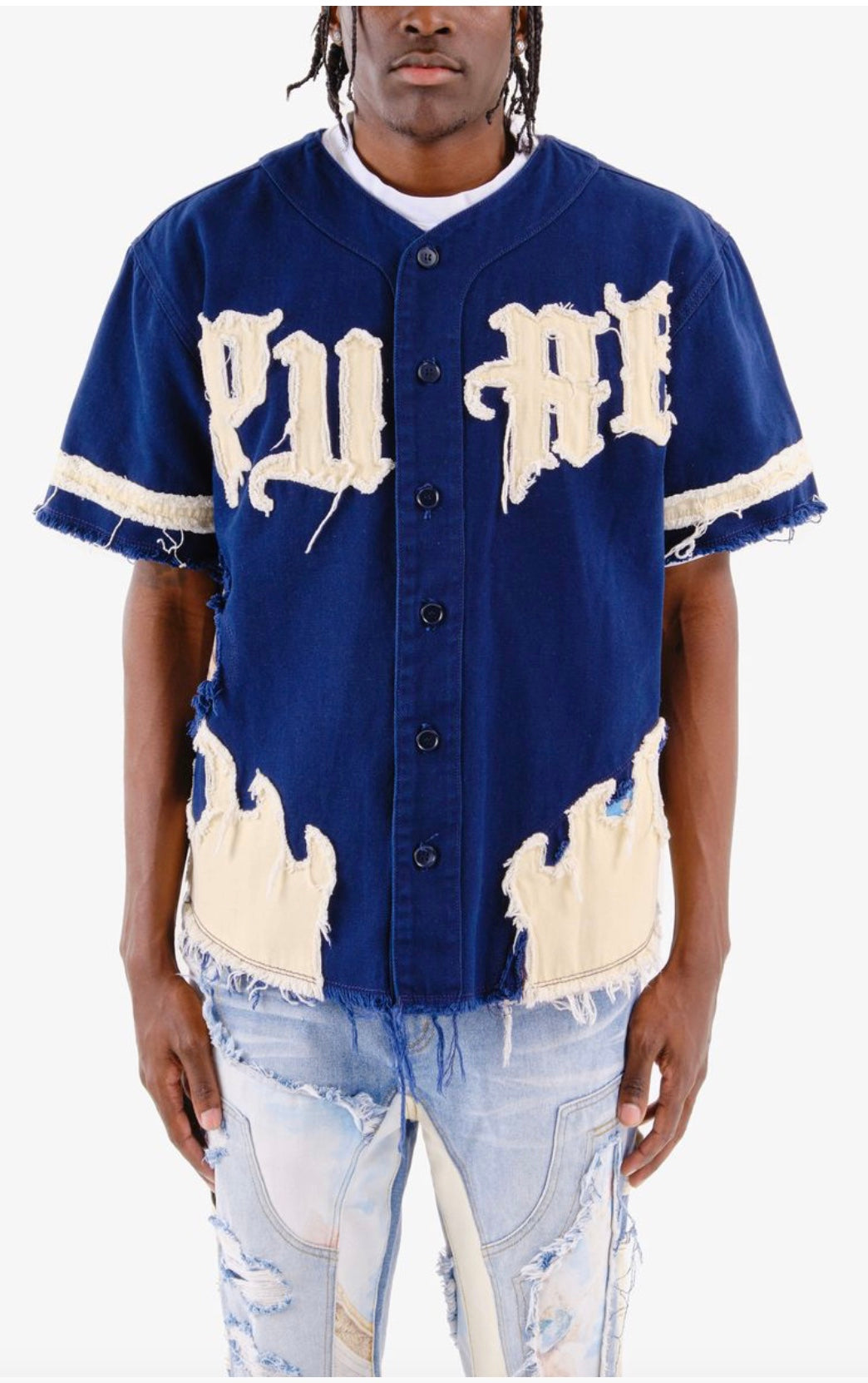 RIP & TEARS BASEBALL APPLIQUÉ JERSEY