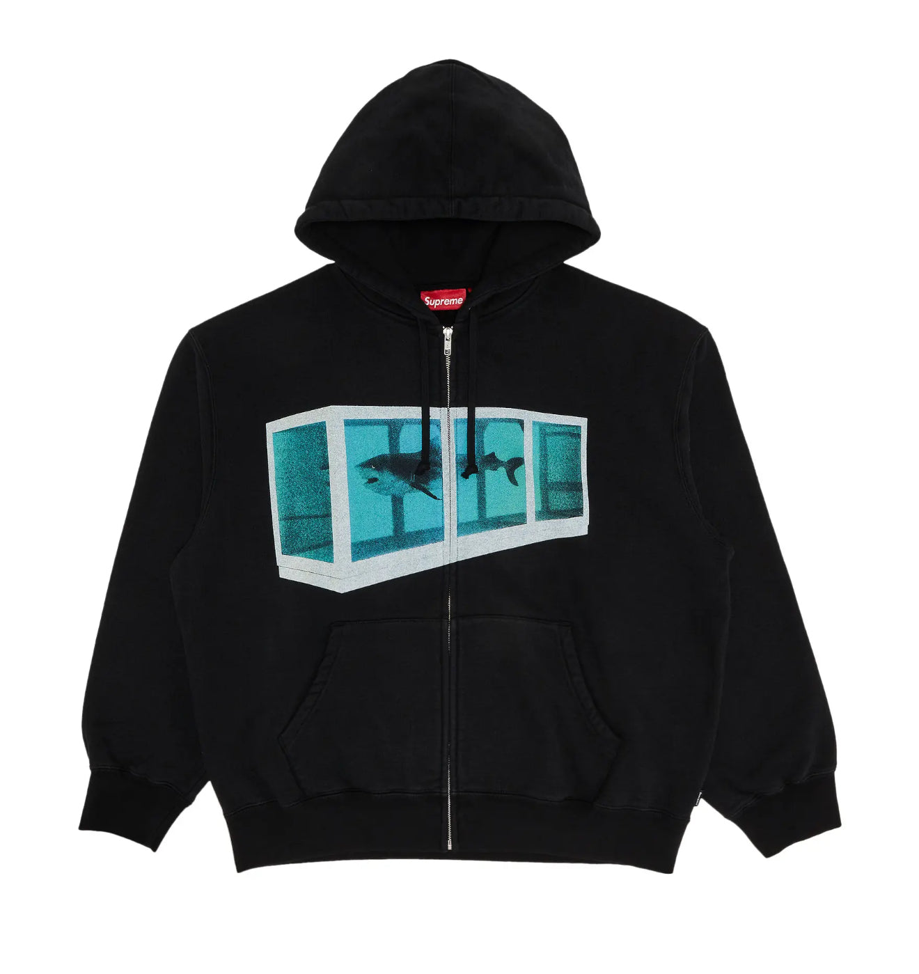SUPREME DAMIEN HIRST ZIP UP HOODED SWEATSHIRT BLACK