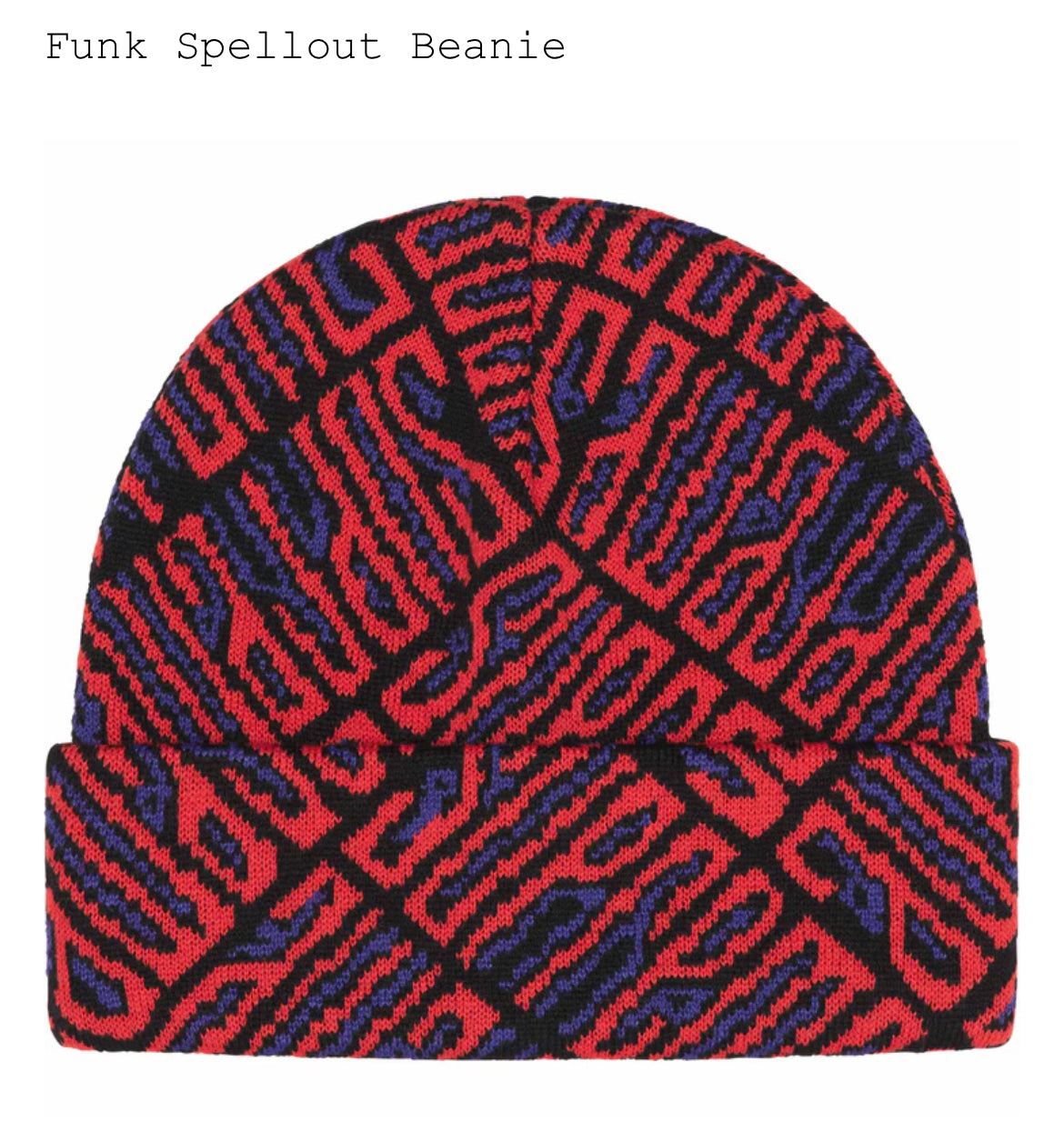 SUPREME FUNK SPELLOUT BEANIE