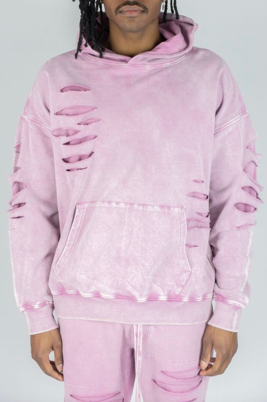 RIPPED DROPPED SHOULDER HOODIE (4 COLORS)