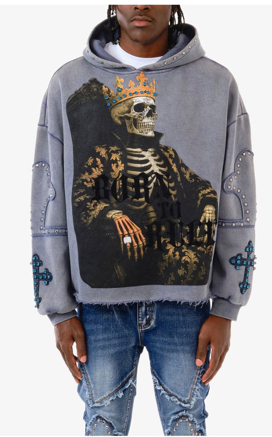 VOYAGE STUDIO SKULL/BLUE STONE HOODIE