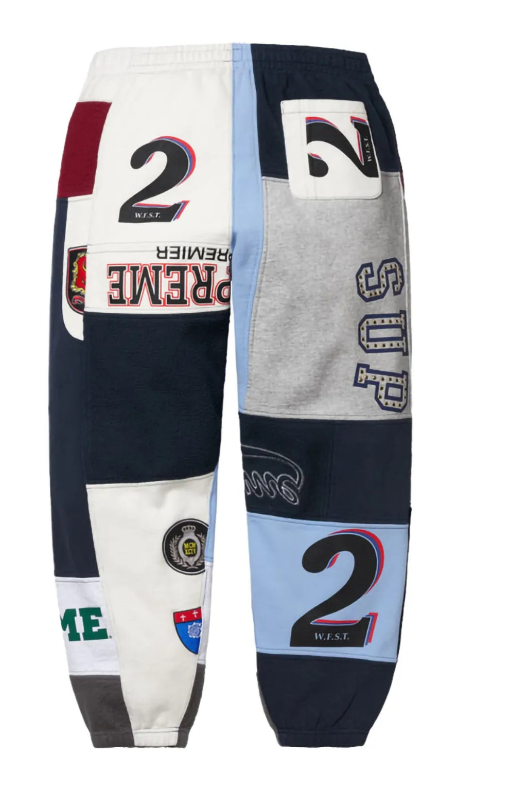 SUPREME PATCHWORK SWEATPANT NAVY