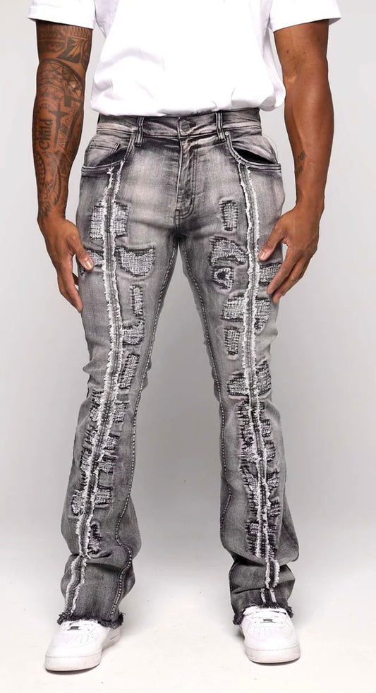 FWRD DENIM SPLIT DECISION STACKED JEANS (2COLORS)