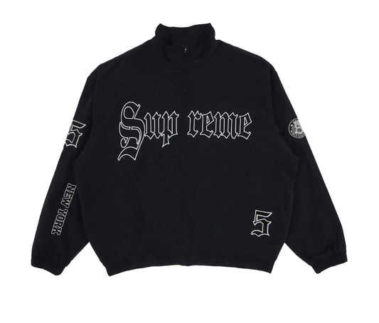 SUPREME OLD ENGLISH TRACK JACKET BLACK