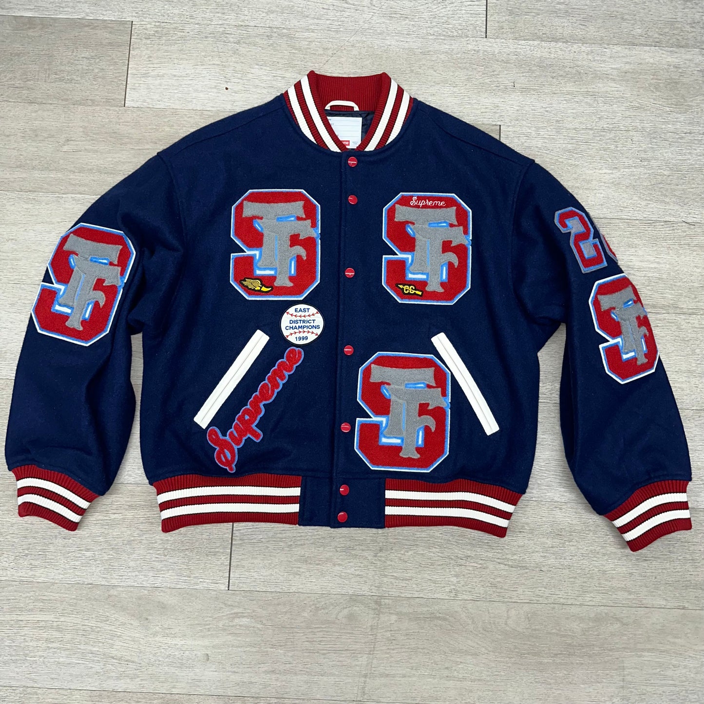SUPREME DRILL TEAM VARSITY JACKET NAVY