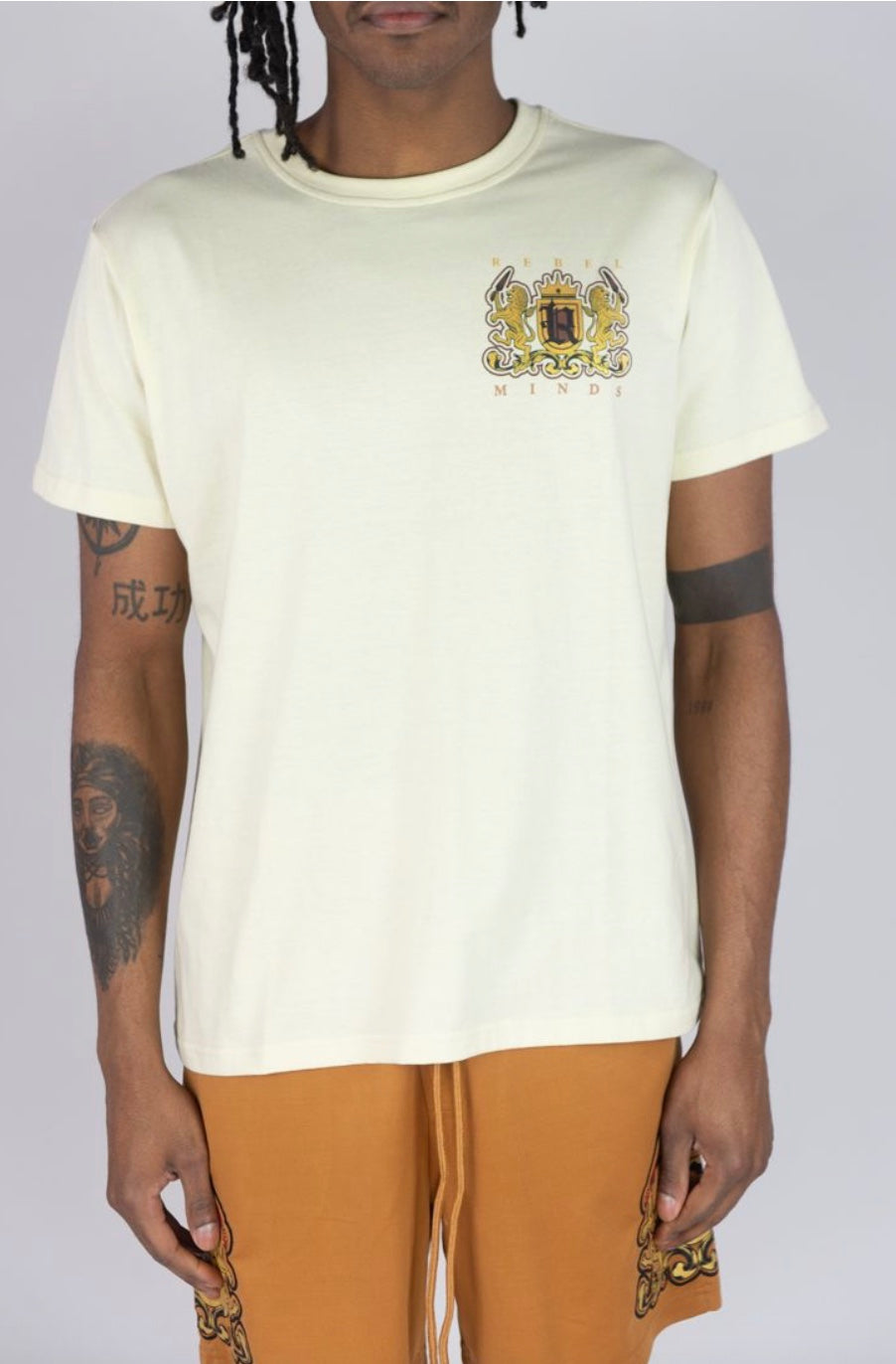 BIG & TALL REBEL LION CREST TEE CREAM