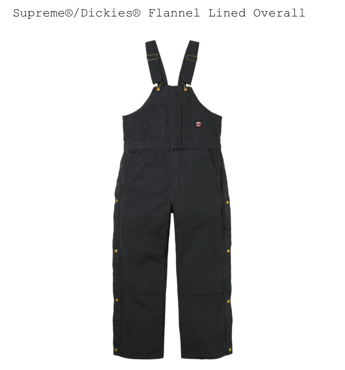 SUPREME/DICKIES FLANNEL LINED OVERALLS
