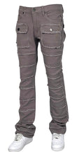 BLIND TRUST FRAYED STACKED JEANS GRAY
