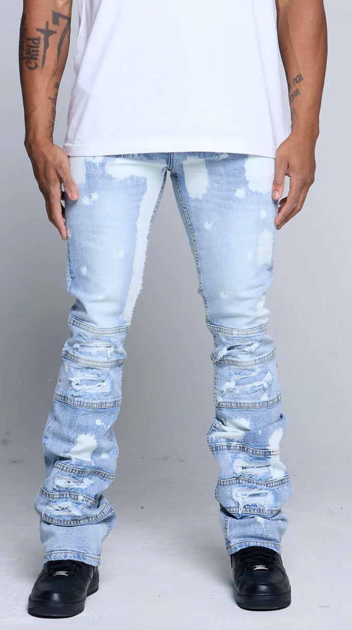 FWRD DENIM SLPASH STACKED JEANS (2 COLORS)
