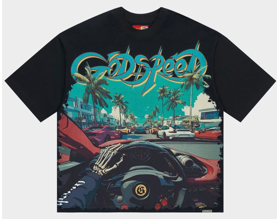 GODSPEED POWER STEERING TEE BLACK