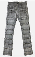 BIG&TALL FWRD DENIM PATCHWORK STACKED JEANS (5 COLORS AVAILABLE)