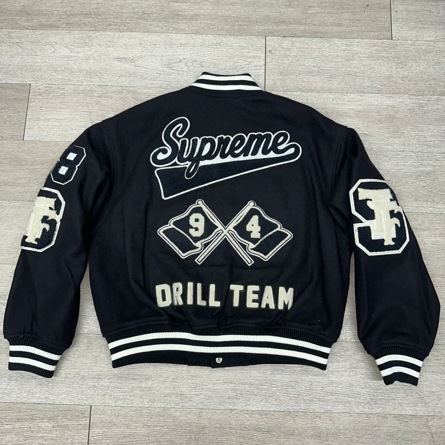 SUPREME DRILL TEAM VARSITY JACKET BLACK