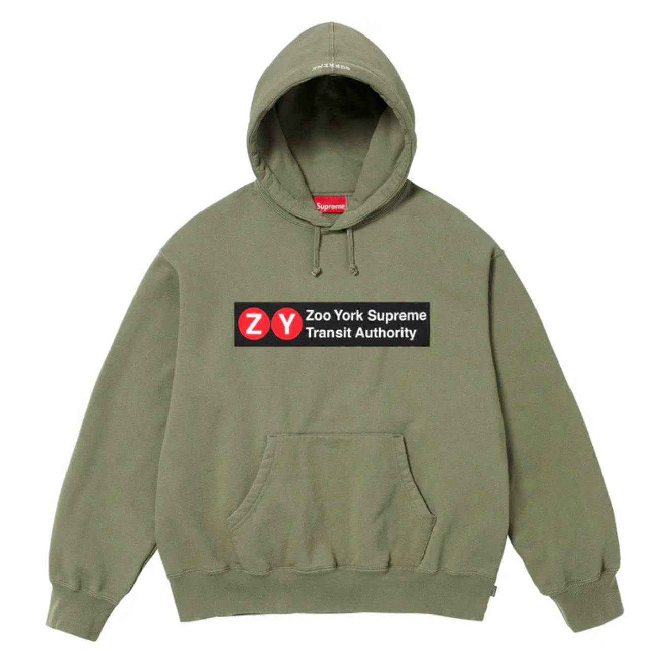 SUPREME ZOO YORK HOODED SWEATSHIRT OLIVE