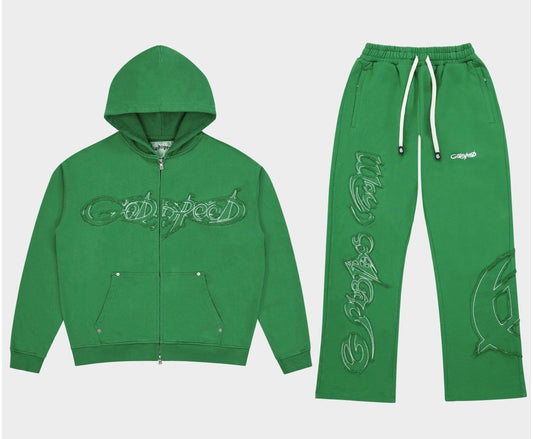 GODSPEED GREEN/WHITE STICHING SWEATSUIT