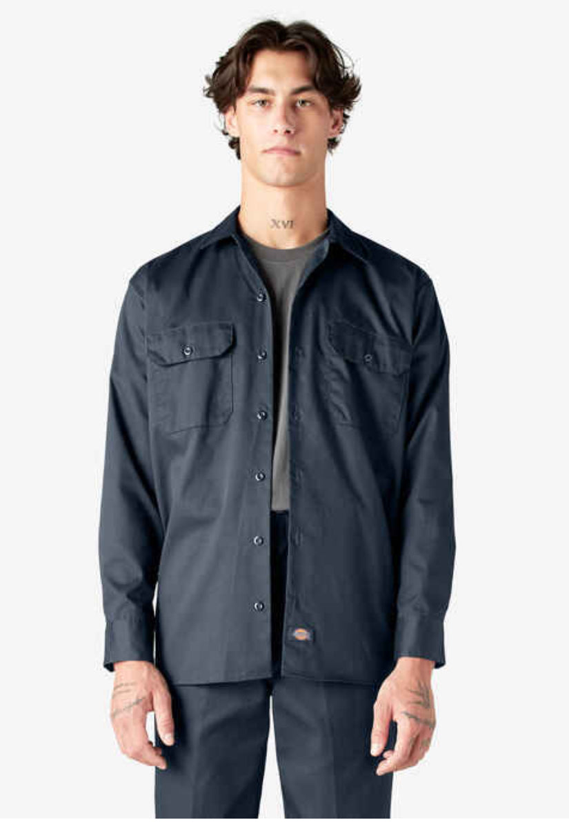 DICKIES  FLEX TWILL WORK SHIRT (LONG SLEEVE)