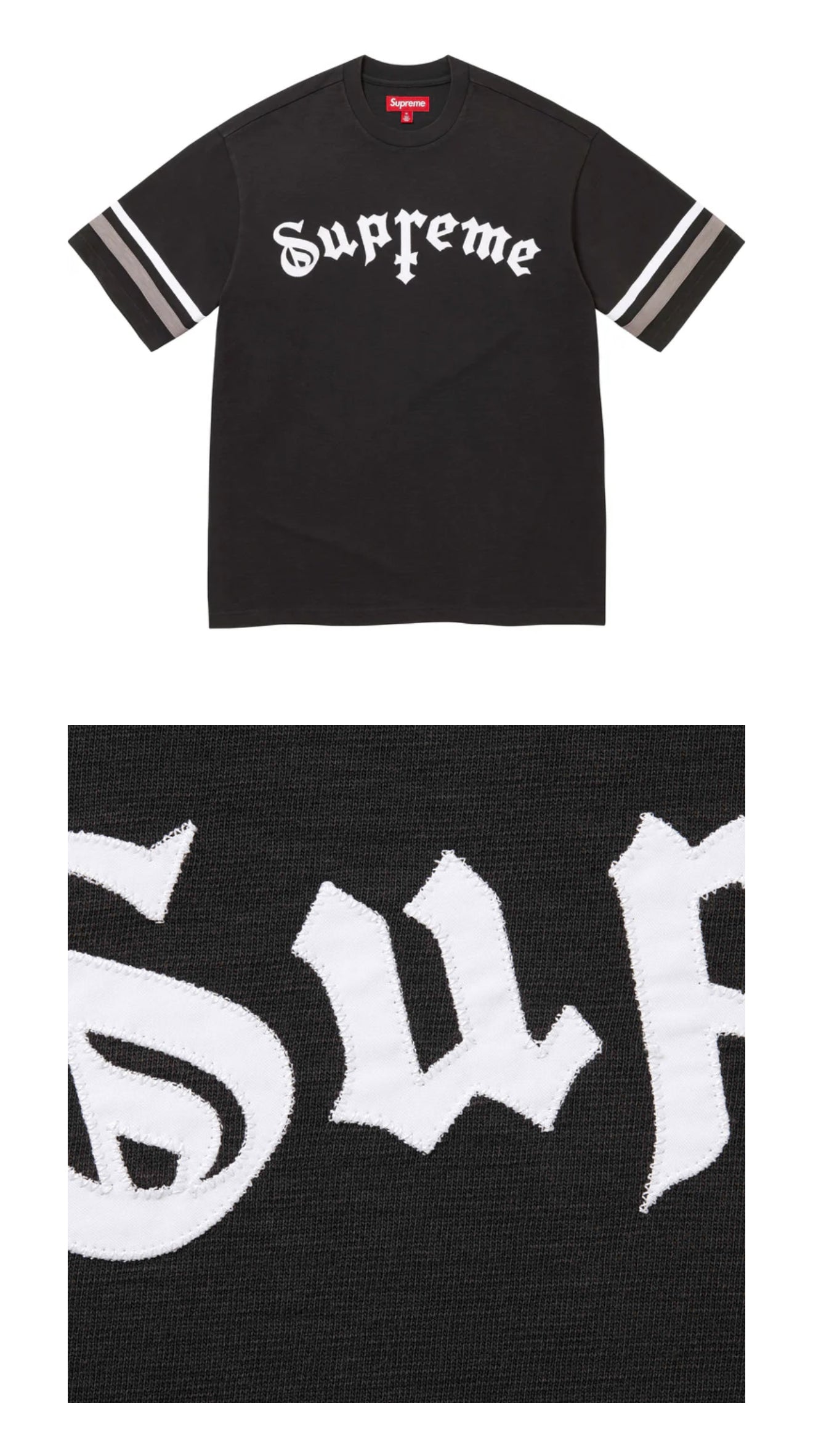 SUPREME CROSS S/S TOP BLACK