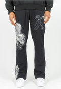 R3 BLACK TAPESTRY STACKED JOGGER