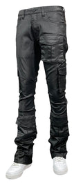 BLIND TRUST COATED DENIM STACK JEANS BLACK
