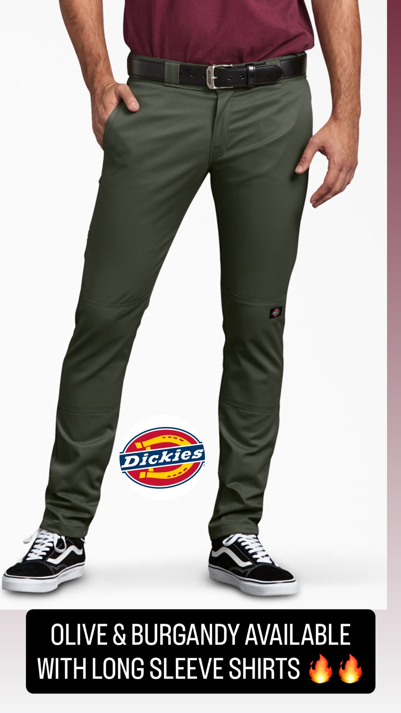 DICKIES DBL KNEE SKINNY PANTS