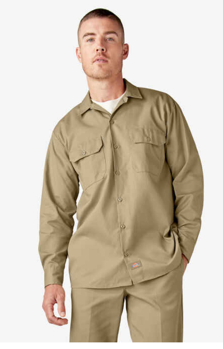 DICKIES  FLEX TWILL WORK SHIRT (LONG SLEEVE)