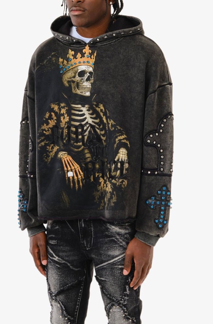 VOYAGE STUDIO SKULL/BLUE STONE HOODIE