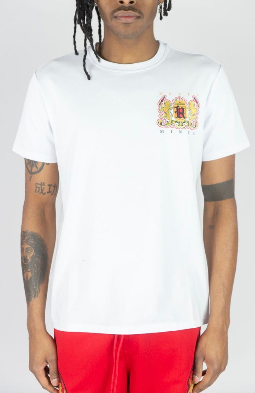 BIG & TALL REBEL LION CREST TEE WHITE