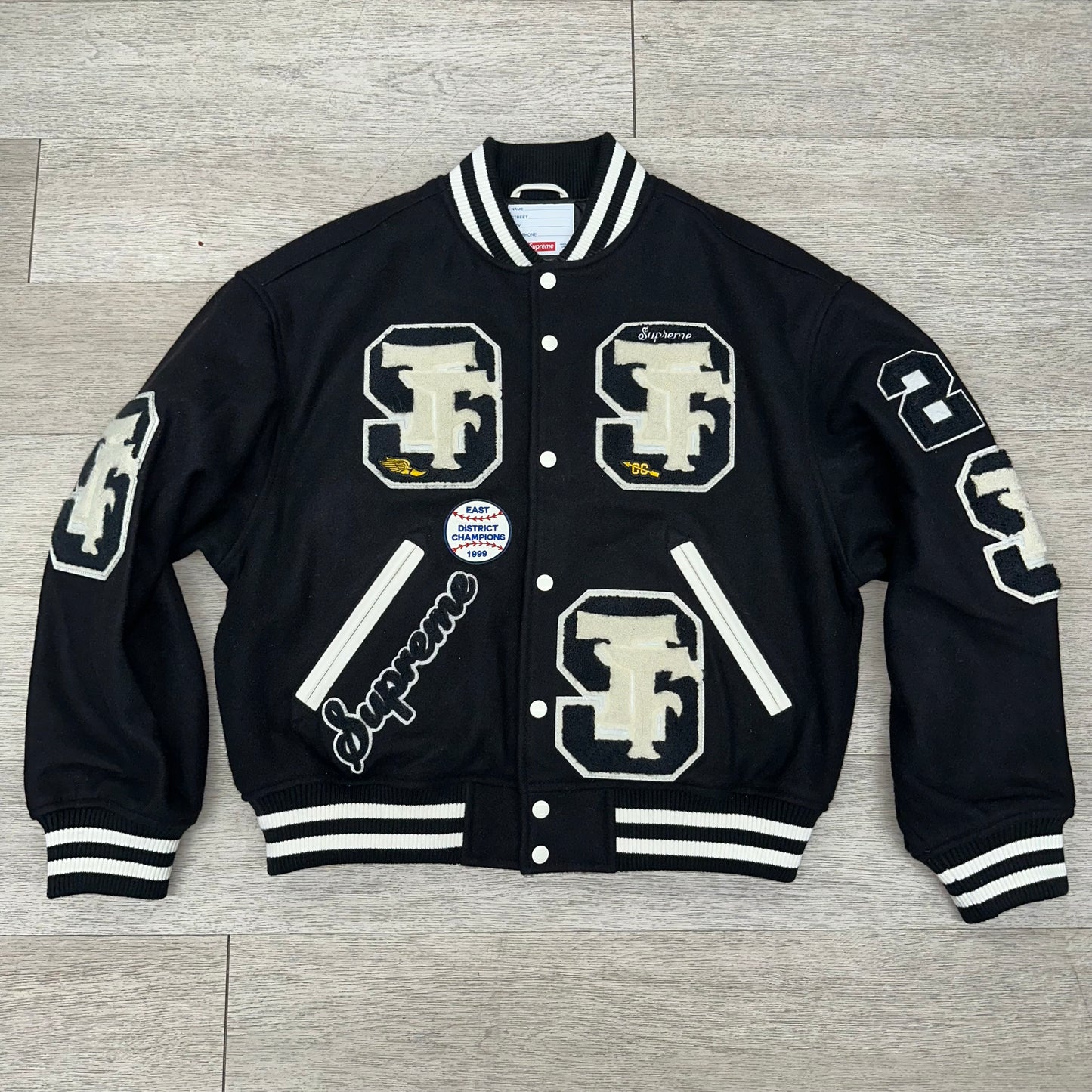 SUPREME DRILL TEAM VARSITY JACKET BLACK