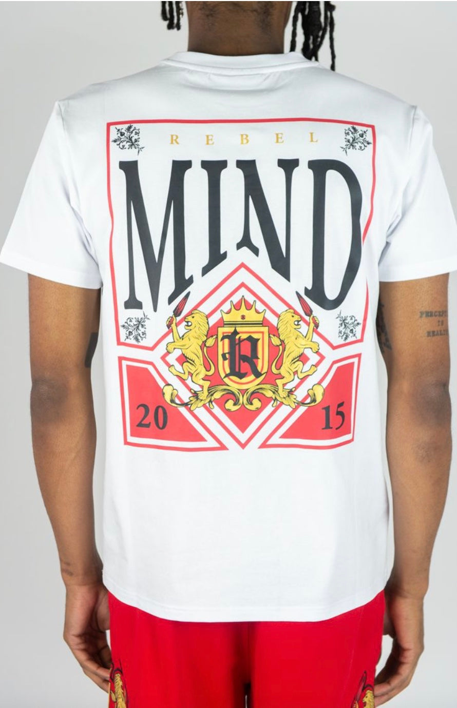 BIG & TALL REBEL LION CREST TEE WHITE