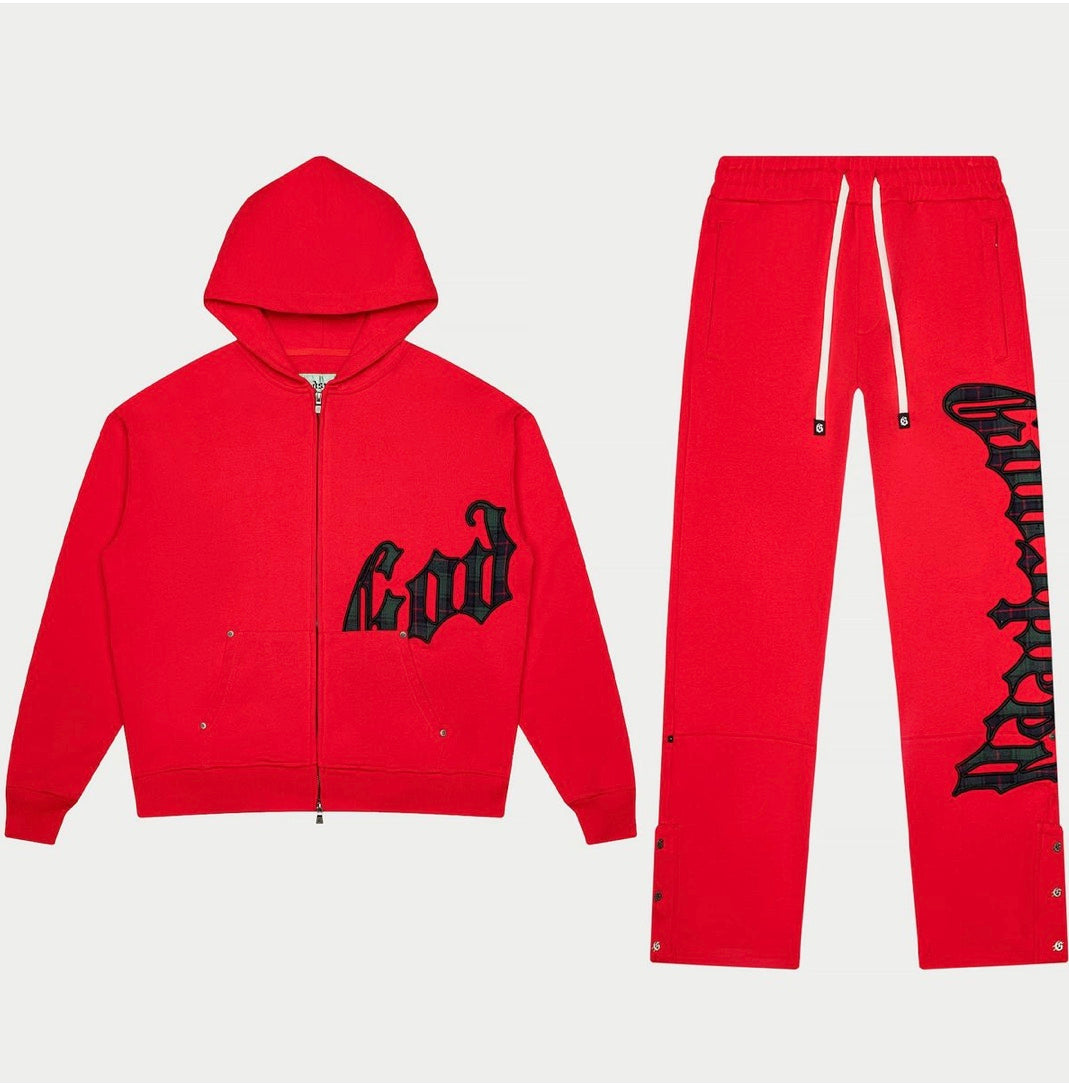 GODSPEED RED PLAID SWEATSUIT