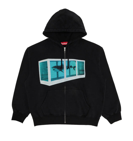 SUPREME DAMIEN HIRST ZIP UP HOODED SWEATSHIRT BLACK