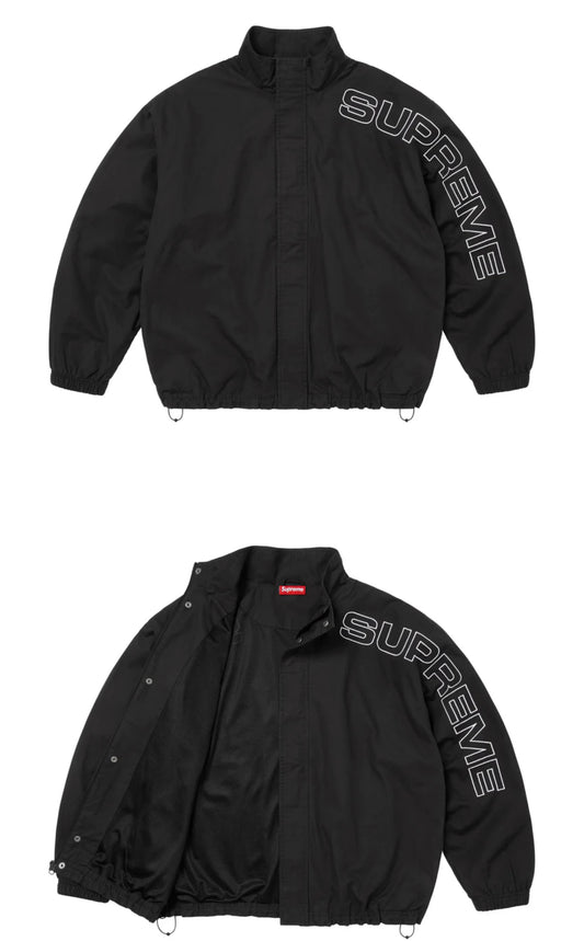 SUPREME EMBROIDERED TRACK JACK BLACK