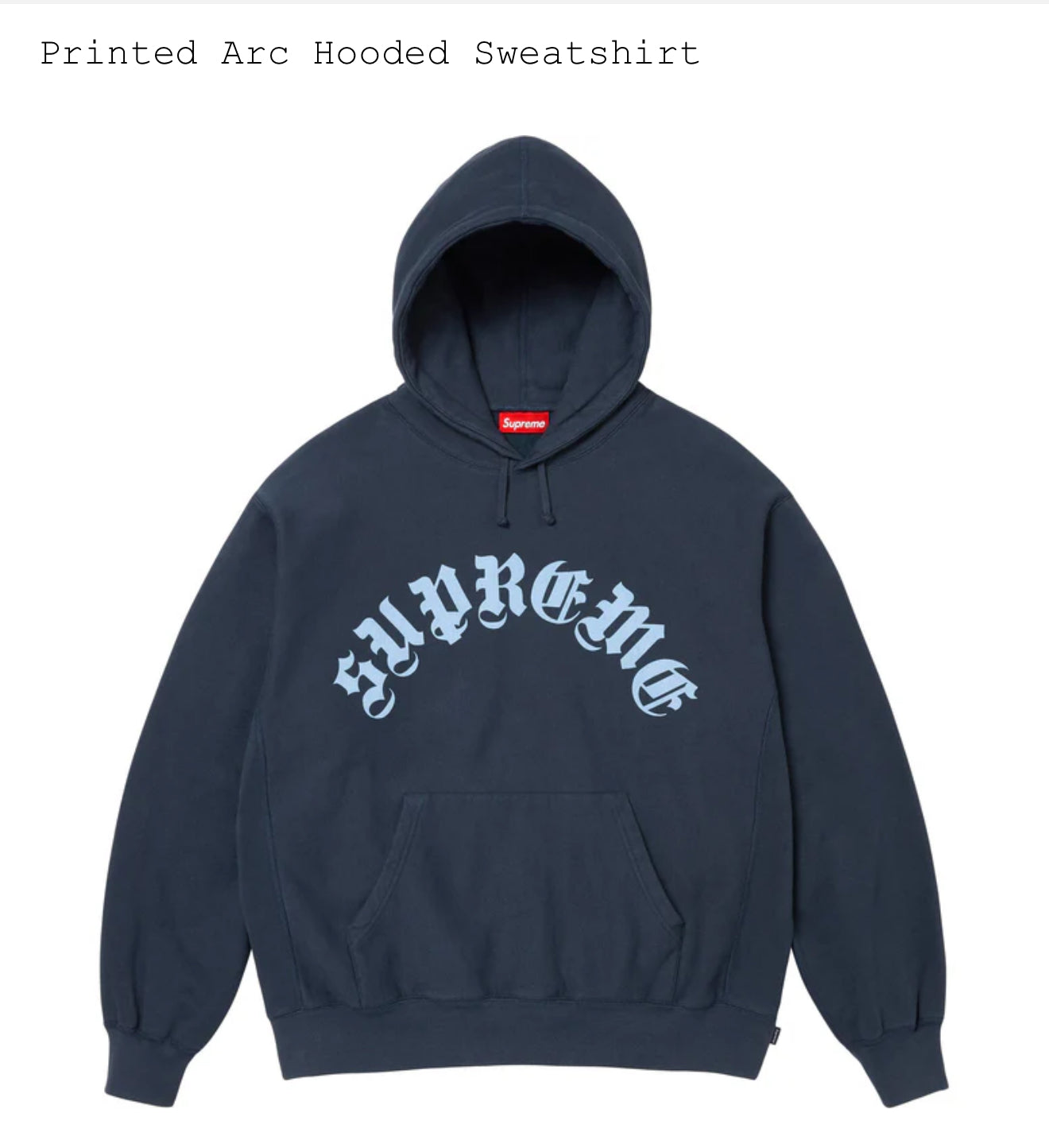 SUPREME PRINTED ARC HOODED SWEATSHIRT NAVY