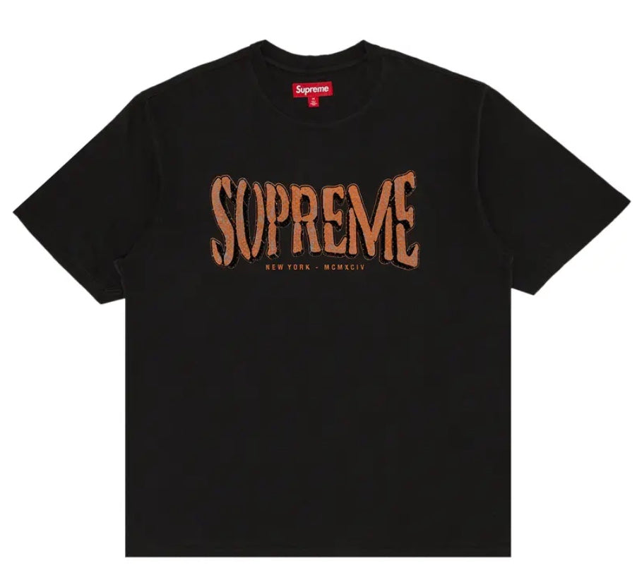 SUPREME FLOCKED WASH S/S TEE