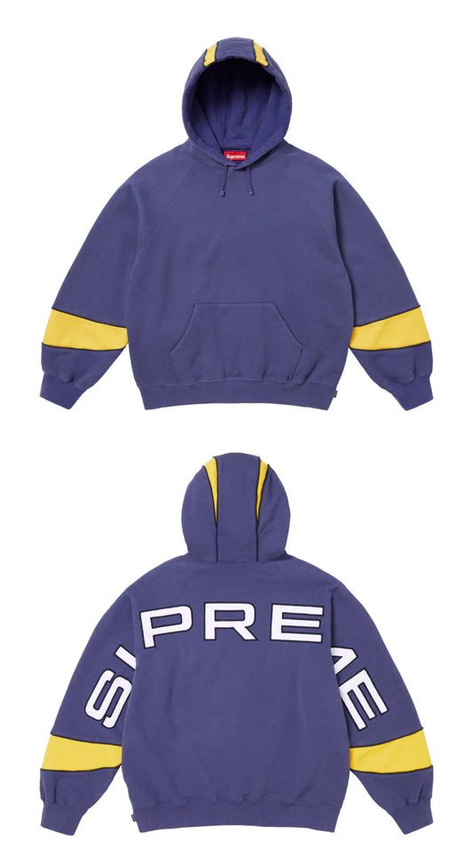 SUPREME PANEL HOODED SWEATSHIRT WASHED NAVY