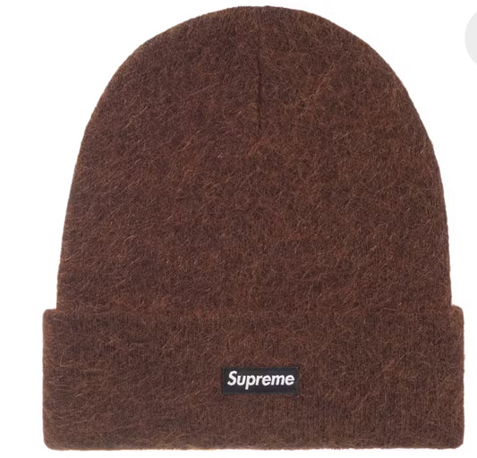 SUPREME MOHAIR BEANIE DARK BROWN