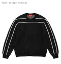 SUPREME BACK STRIPE SWEATER BLACK