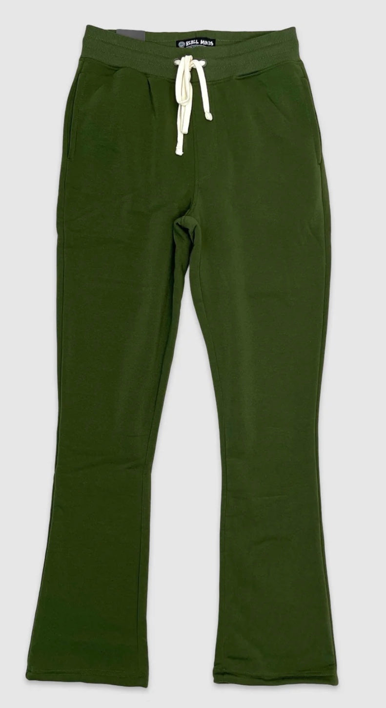 RM FLEECE STACKED FIT PANTS OLIVE