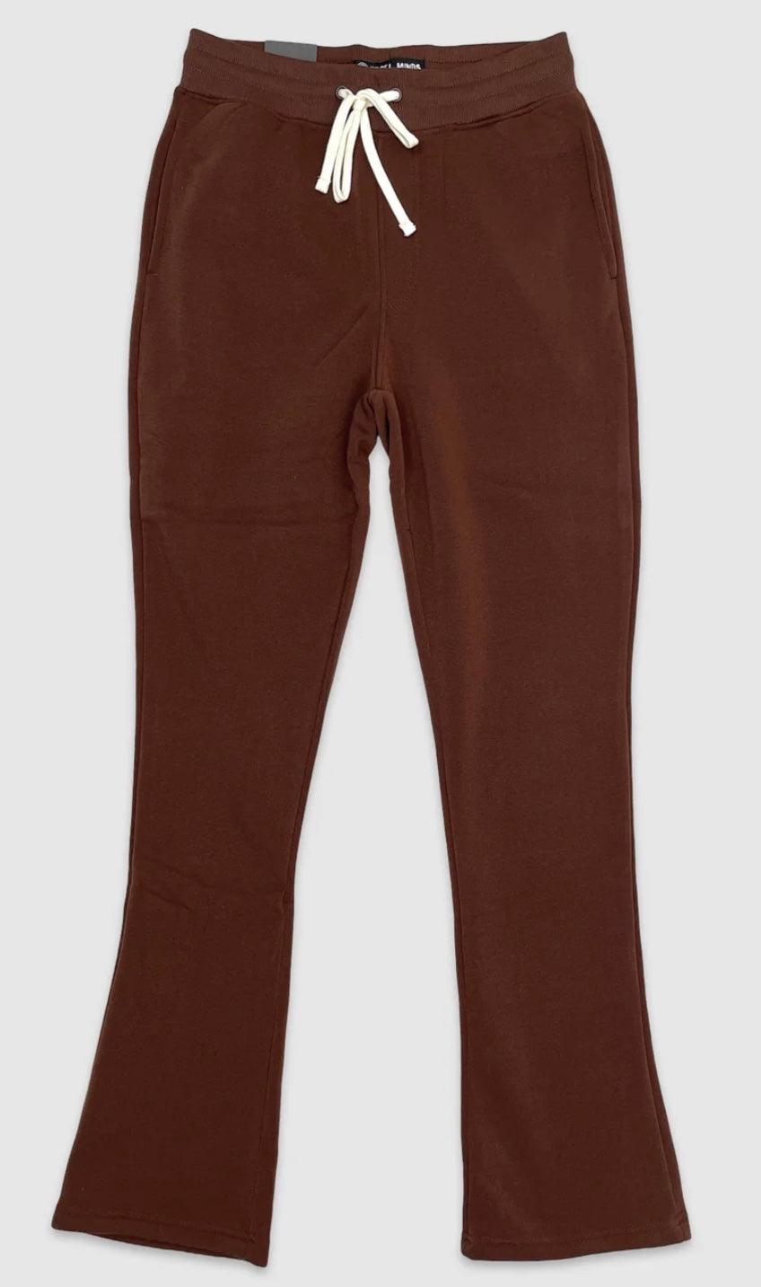 RM FLEECE STACKED FIT PANTS BROWN