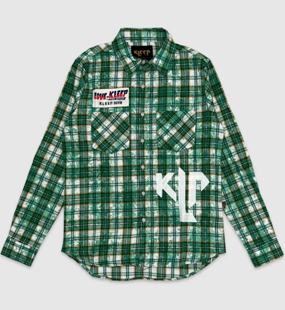 KLEEP EMBRO & PRINT FLANNEL SHIRT 3 COLORS