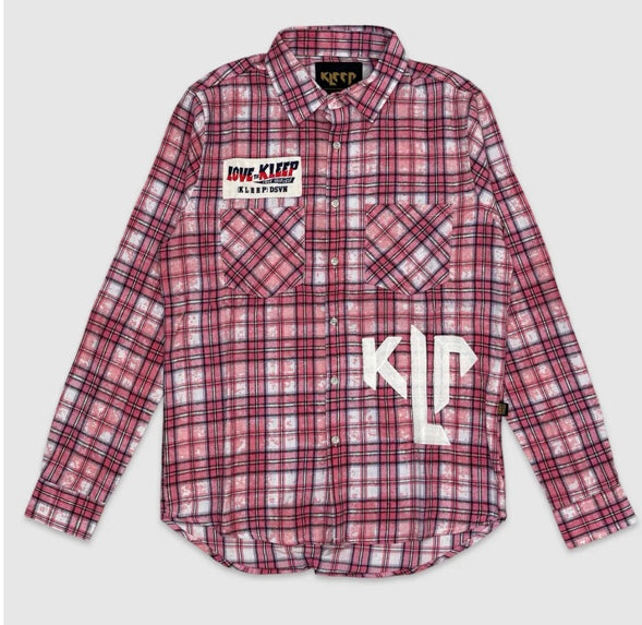 KLEEP EMBRO & PRINT FLANNEL SHIRT 3 COLORS